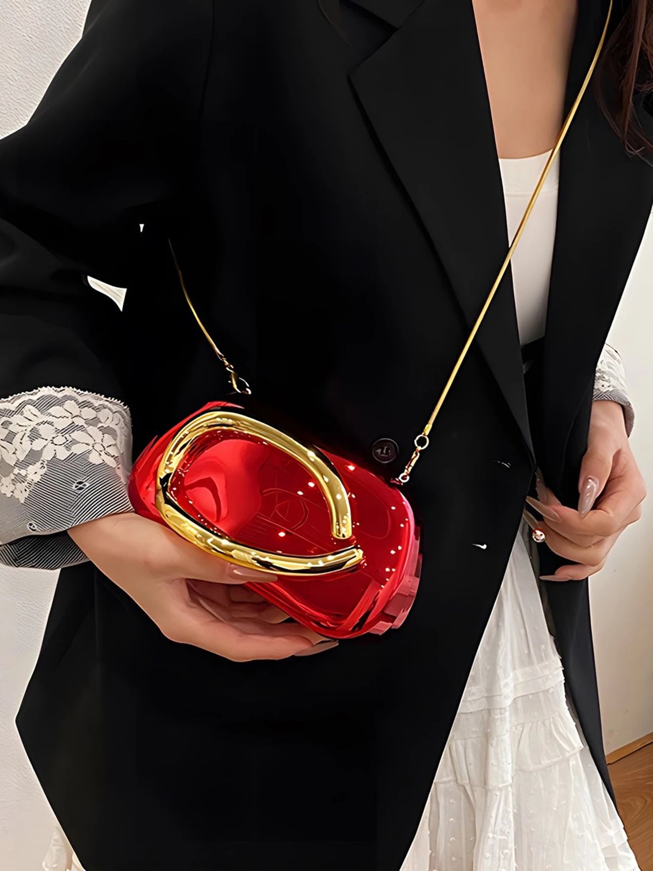 Mode Elegante Metallverschluss Boxförmige Umhängetaschen Damen Abendtaschen Hochzeit Mini Damen Geldbörse Party Niedliche Geldbörse Clutch