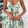 Women's Floral Cami Top And Ruffle Hem Skirt 2pcs Set，back to school，wedding guest dress women