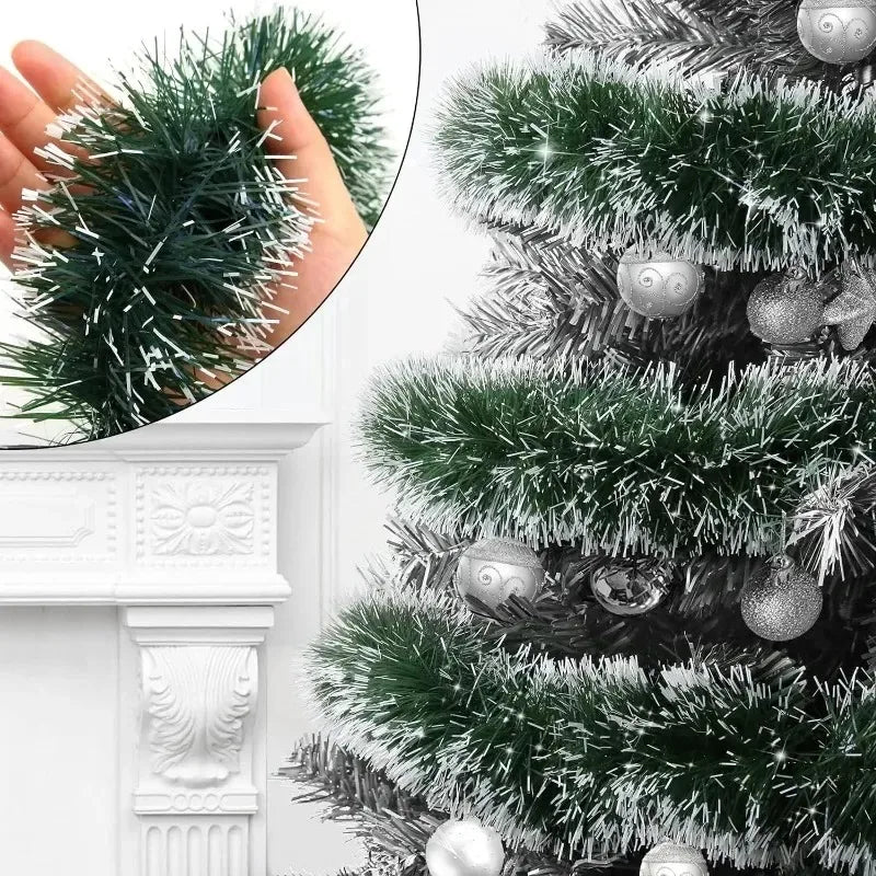 Weihnachten Grüne Zuckerrohr Bänder Girlande DIY Weihnachtsbaumschmuck Grüne Zuckerrohr Bänder Kranz Hängender Anhänger Haus Party Dekoration
