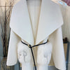 2024 New Winter Real Natural Fox Fur Pocket Coat Ladies Outwear Female Coat Cashmere Wool Woolen Women Luxury Jacket