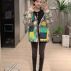 2023 Europäische Station Winter Neue Daunenjacke Damen Warm Mode Kurze Farb-Patchwork Graffiti dicke Weiße Entendaunenjacke