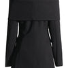 TWOTWINSTYLE Slash Neck Chic Blazers For Women Off Shoulder Long Sleeve Patchwork Single Button Solid Coat Female Clothes 2022