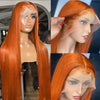 Brazilian Straight #350 Ginger Orange 13x6 HD Lace Front Human Hair Wigs 13x4 Glueless Lace Frontal Wig Closure Wigs For Women