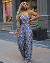 CM.YAYA Fashion Print Women's Set Strapless Top and Wide Leg tassel Pants Summer Cargo Street Two 2 Piece Set Outfit Tracksuit