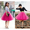 Multi-layer Tulle Tutu Skirts Fuchsia 6 Layers Fluffy Petticoat Underskirt Princess Ball Gown Women Halloween Party Skirt