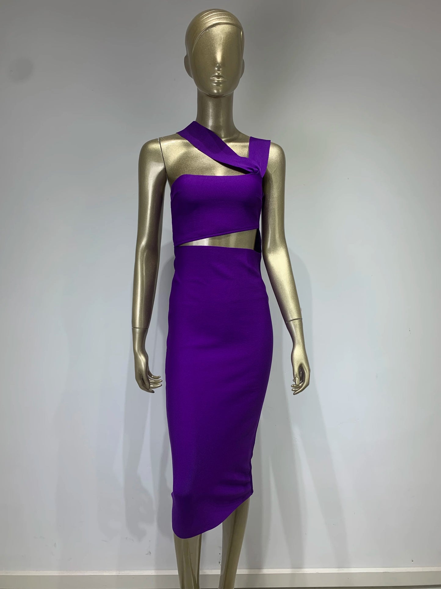 Damen Sommer sexy ausgehöhltes braunes Midi knielanges Bodycon-Bandagekleid 2023 Designer elegantes Abendpartykleid Vestido