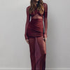 Articat Elegantes Mesh-Patchwork Langarm-Bodycon Party Club Abendkleid Sexy Doppellagiges Perspektivkleid Herbstkleidung