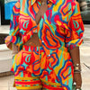 2025 Spring Autumn Casual Woman Sets Fashion Shirt Printed Button Shirt&Shorts Streetwear Shorts Pant Outfit Suit Two Piece Set