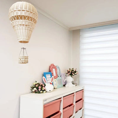 Rattan Heißluftballon Deko Handgewebte Wanddekoration Handgemachte Nordische Fotografie Requisite für Kinderzimmer Kindergarten Babyzimmer