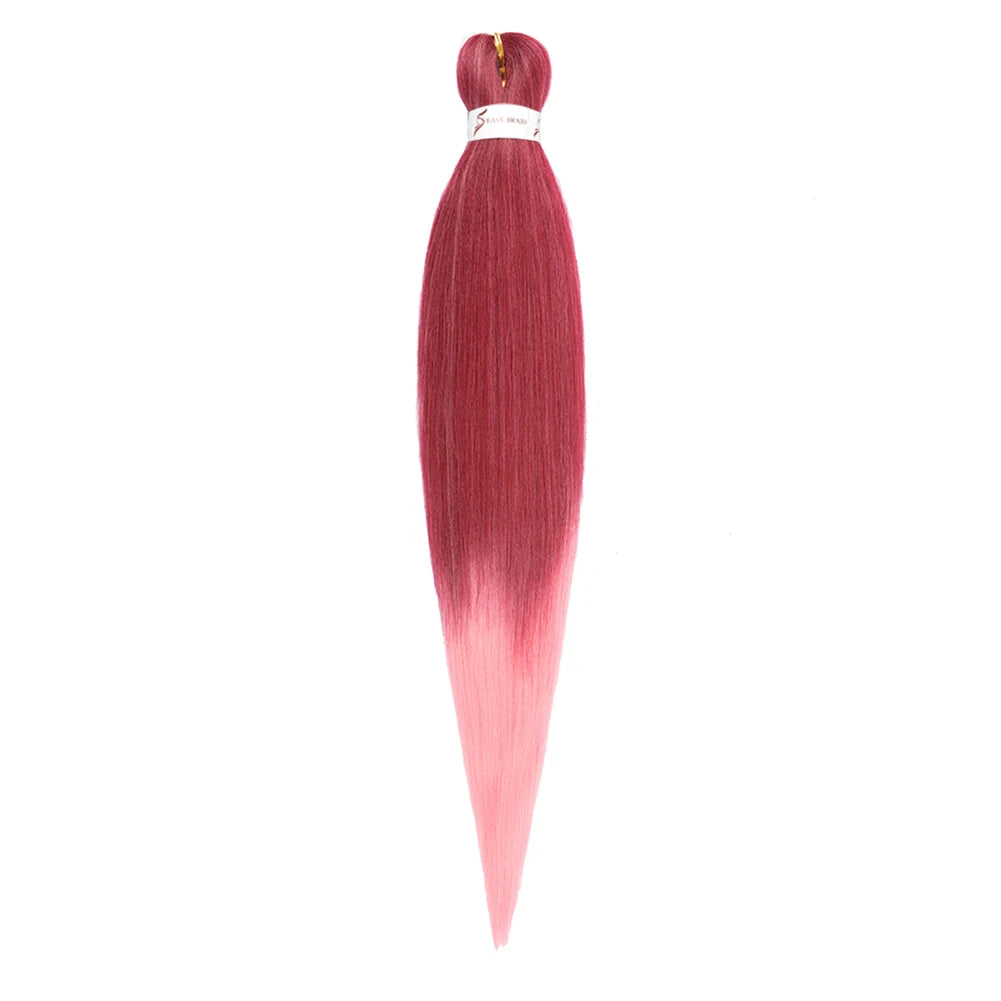 Pre-stretched Braids Synthetic Hair Professional Itch Free Hot Water Setting Fiber 30'' Ombre Yaki Texture Braid Hair Extensions