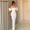 Thinyfull Mermaid Satin Arab Prom Dresses Strapless Sleeveless Crystal Evening Gown Long Formal Dress Robe De Soirée Customized