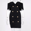 NewAsia Off-Shoulder Blazer-Kleid Zweireihig Rutschfest Rückenfrei Gerafft Tief Ausgeschnitten Reißverschluss Bodycon Robe Elegante Clubkleider