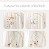 Baby Wooden Bed Bell Cartoon Rabbit Mobile Hanging Rattles Toy Hanger Crib Mobile Bed Bell Wood Toy Holder Arm Bracket Kid Gifts
