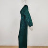 Women Sequins Splice Dress V Neck Full Sleeve A Line Evening Dresses Party Solid High Waist Long Skirts Office Lady Prom