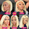 613 Bob Honigblonde Lace Front Echthaarperücken Für Frauen Echthaar Remy Brasilianisch Günstig 13x4 Glatte Kurze Bob Perücke 10 14 Zoll