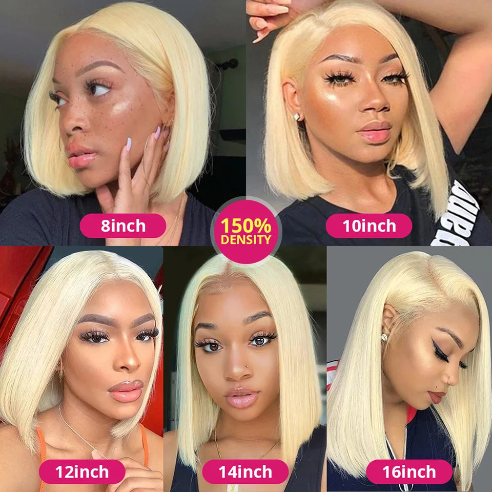 613 Bob Honigblonde Lace Front Echthaarperücken Für Frauen Echthaar Remy Brasilianisch Günstig 13x4 Glatte Kurze Bob Perücke 10 14 Zoll