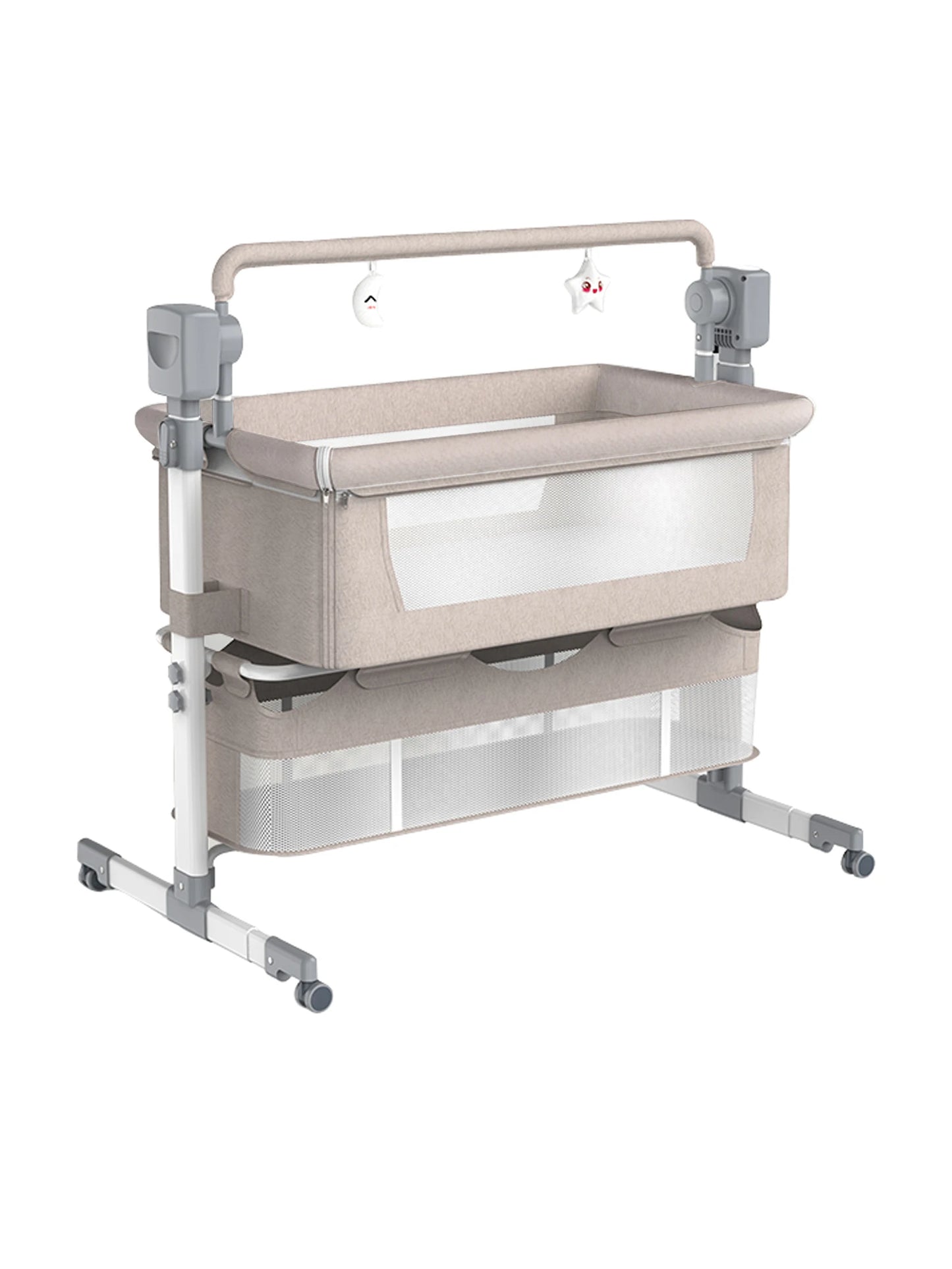Babybett Babywiege Neugeborenen Beistellbett Tragbares Reisebett mit Moskitonetz Schlafwiege Baby Schaukelbett
