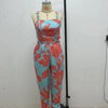 Eleganter Damen Overall 2024 Sommer Mode Träger Hohl Sexy Off-Taille Bedruckter Jumpsuit