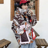 2023 Europäische Station Winter Neue Daunenjacke Damen Warm Mode Kurze Farb-Patchwork Graffiti dicke Weiße Entendaunenjacke