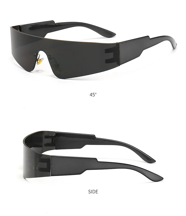Neue Mode Bunte Sport-Sonnenbrillen Damen Cyberpunk Randlose Sonnenbrille Anti-UV Fahr-Sonnenbrille UV400 Oculos De Sol