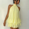Women's Vacation Slim Fit Fashion Sexy Backless Halter Tie Waist Versatile Solid Color Dress, Stylish and Comfortable Summer