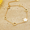 1 Piece Trendy Stainless Steel Shell Plum Flower Bohemia Party Bracelet For Women Original Design Bangle Jewelry