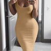 AliExpress Summer Sexy Tank Top Dress European and American Plus Size Women's Sleeveless Midi Dress