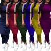 European and American women's fashion white stripe dress