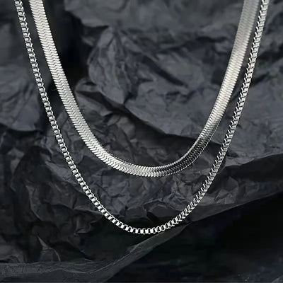 Luxus Designer 925 Sterling Silber Flachschlangen-Kastenkette Halskette für Herren Damen Hochzeit Mode Schmuck Accessoires Geschenke