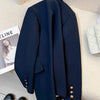 Suit jacket female 2024 early autumn new solid color high-grade feeling slim Joker casual fashion temperament slim top.