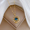 Stainless Steel Zircon Planet Star Pendant Necklace For Women Elegant Aesthetic Clavicle Chain Necklace Jewelry Party Gift