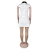 Ladies Streetwear Sleeveless Bodycon Dress 2024 Summer Autumn Women Mini Dresses Women Sweatshirts White Black Dress Clothing