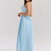 Mozision schulterfreies, rückenfreies, plissiertes Maxikleid für Damen, modisch, trägerlos, ärmellos, hohe Taille, eng anliegend, sexy, langes Kleid