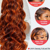 100% Human Hair 4/350 Highlight Ombre Body Wave 13x6 Lace Front Wig Ginger Orange Brown Colored Water Wave 13x4 Lace Frontal Wig