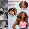 Latisha 13X6 HD Synthetische Spitzenfrontperücke lockig vorgezupfte Lace-Frontal-Perücke mit Pony für Damen, Highlights mit Babyhaar, 24 Zoll