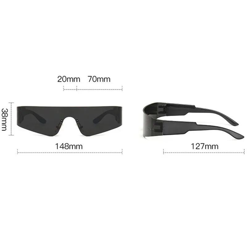Neue Mode Bunte Sport-Sonnenbrillen Damen Cyberpunk Randlose Sonnenbrille Anti-UV Fahr-Sonnenbrille UV400 Oculos De Sol