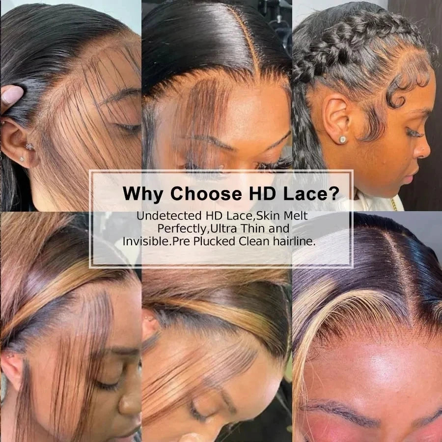 13x6 HD-Lace-Frontal nur Tiefwelle 13x4 Full Frontal unsichtbare HD-Lace-Verschluss nur Echthaar für Frauen schmilzt Haut vorgezupft