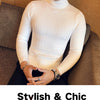 Mens Turtleneck Sweaters Winter Warm Knit Pullover Korean Cotton Solid Color Casual Slim Sweater Male Clothing Bottoming Shirt