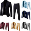 1 Set Stylish Formal Suit Temperament Men Pants Turndown Collar Pure Color One Button Suit Set Daily Wear