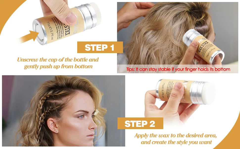 Haarwachsstift für Perücken Professioneller Haarwachsstift Gelcreme Nicht fettend Styling Haarwachsstift für Männer Frauen Bruchhaare Artefakt