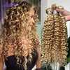 Maxine Highlight Blonde 613 Deep Wave Human Hair Bundles P27/613 Blonde Curly Weave Bundles Deep Wave Colored Bundles Human Hair