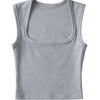 Deep Square Collar Vests 2025 Summer New Fashion Sexy Women's Crop Tops Sling Vest Camis