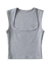 Deep Square Collar Vests 2025 Summer New Fashion Sexy Women's Crop Tops Sling Vest Camis