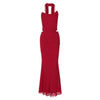 Suninheart Elegant Women 2 Piece Dress Set 2024 Strapless Bodycon Crop Top and Maxi Skirt Set Formal Wedding Guest Party Dress