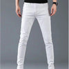 Fashion Mens Slim Fit Denim Pencil Pants High Quality Black White Skinny Stretch Jeans Mens High Street Jeans Four Season