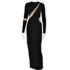 Articat-Women's Split Long Sleeve Midi Dress, Sexy Hollow Out, Split, Irregular, Irregular, Party, Club, Evening