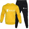 Men's autumn and winter sets of round-neck sweatshirts and jogging pants autumn and winter fashion outdoor fitness and casual