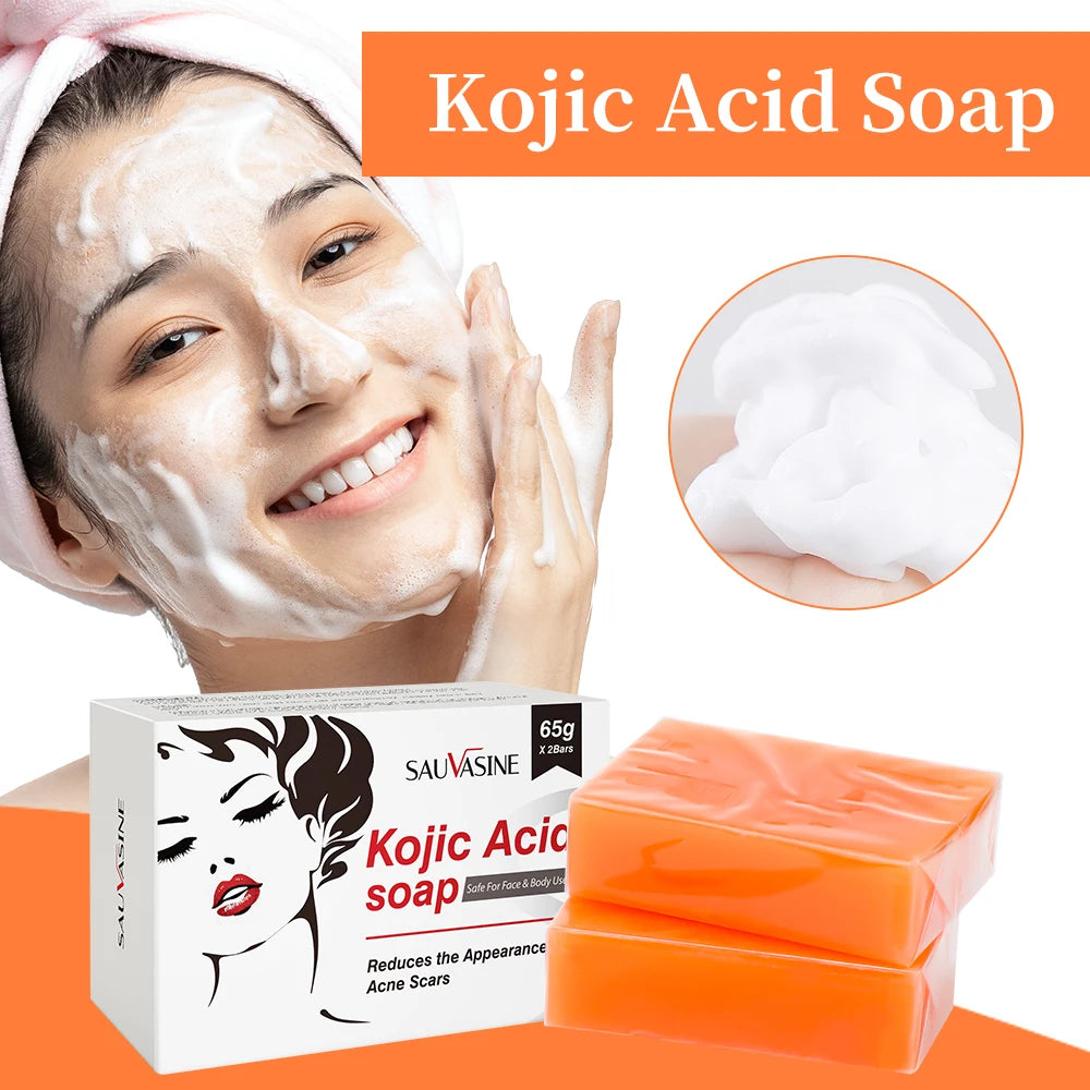 2/4PCS Kojisäureseife Gesichts- und Körperpflege Handgemachte Seife für Frauen Männer Gesichtschaum Reinigend Feuchtigkeitsspendend Aufhellende Seife Beauty-Tools