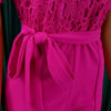 Elegante Jumpsuits & Rompers für Damen Rundhals Spitze Patchwork Kurzarm Gürtel Hohe Taille Luxus Geburtstagsparty Abend Outfit