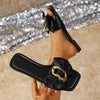 Fashion New Women'S Sandals Square Toe Flat Shoes Summer Simple Flip Flops Women'S Home Slippers Women'S Beach Shoes Casual Shoe